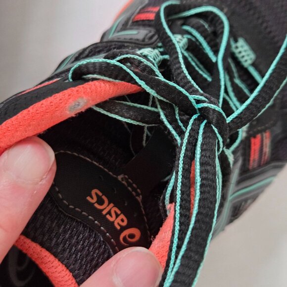 Asics Gel Venture 5 Sneakers Womens 6.5 Black Blue Orange Trail Running Shoes - Picture 12 of 12